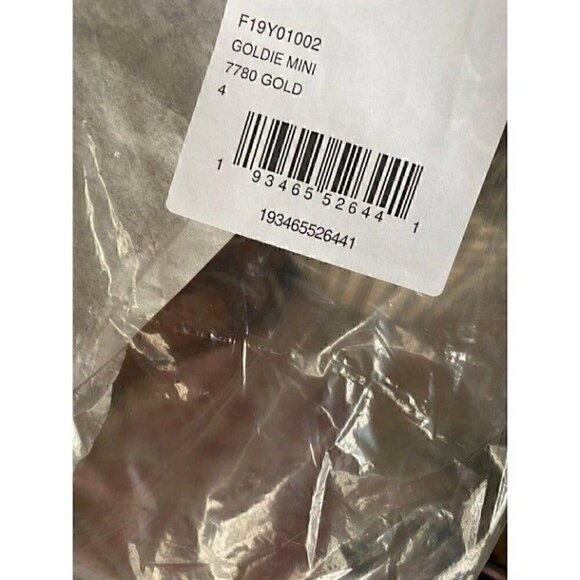 free people leather sleeveless goldie mini dress size 4 NWT gold - Picture 7 of 11